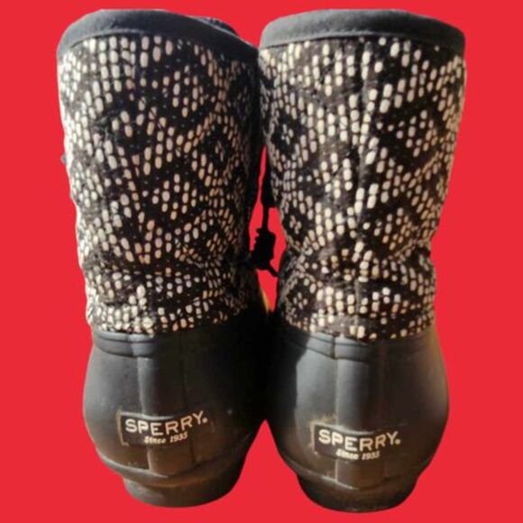 Sperry Topsider Saltwater Duck Boot Side Zipper Tribal Size 10 - Picture 3 of 4